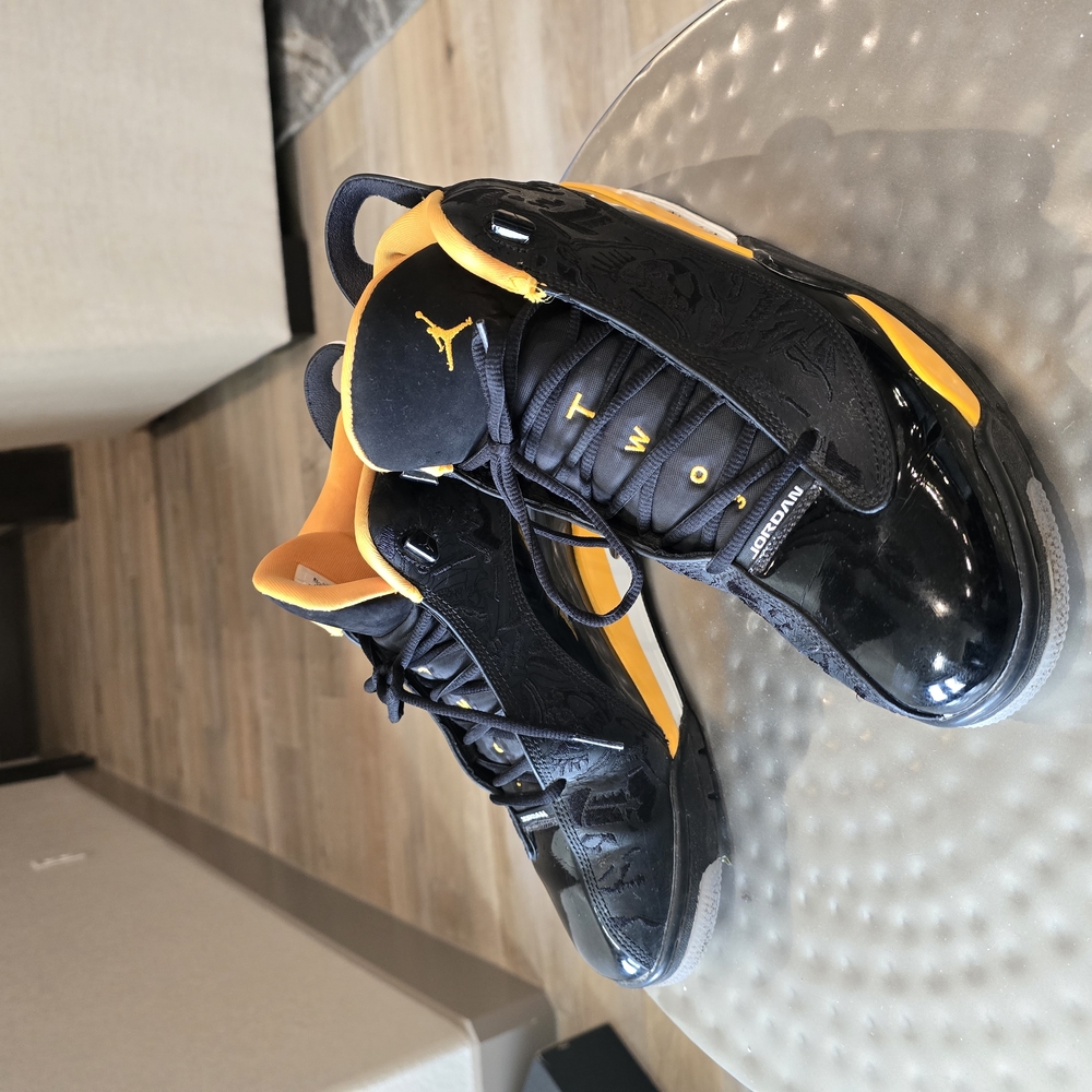 Jordan Black and Yellow High-Top Sneakers